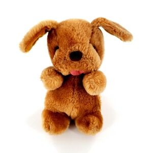 Vintage Russ Berrie Yappy Brown Puppy Dog Stuffed Animal 6" Plush Made In Korea